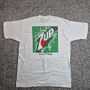 Vintage 7 Up Graphic T‎ Shirt Men's XL White  "Its An Up Thing" Single Stitch